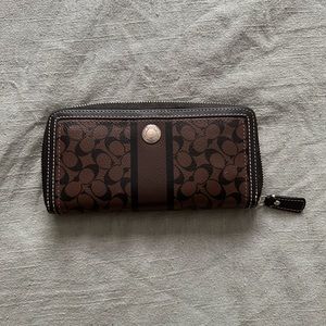 Coach brown monogram wallet